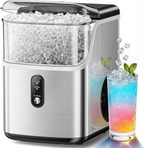 35Lbs/24H Nugget Ice Maker Countertop, Ready in 7 Mins, Self-Cleaning Pebble Ice Machine with Scoop & Basket