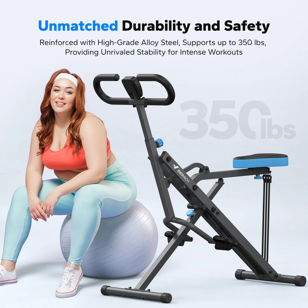 2-in-1 Squat Row Trainer with LCD, Adjustable Resistance Leg Glute Workout Machine for Women