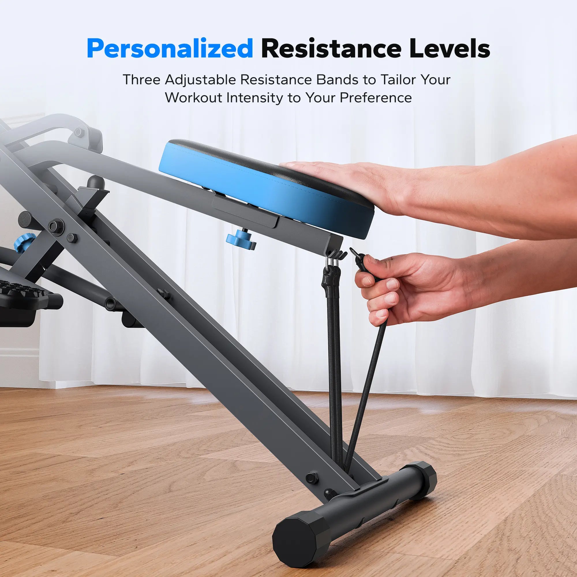 2-in-1 Squat Row Trainer with LCD, Adjustable Resistance Leg Glute Workout Machine for Women
