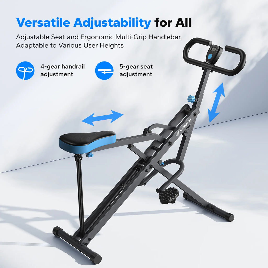 2-in-1 Squat Row Trainer with LCD, Adjustable Resistance Leg Glute Workout Machine for Women