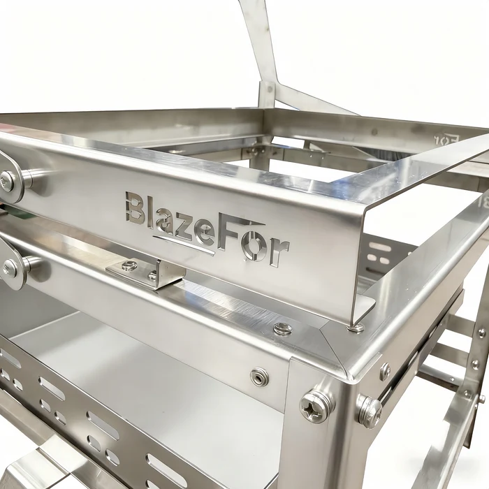 Adjustable Charcoal Rotating Grill, 360° BBQ Grill with Heat Control