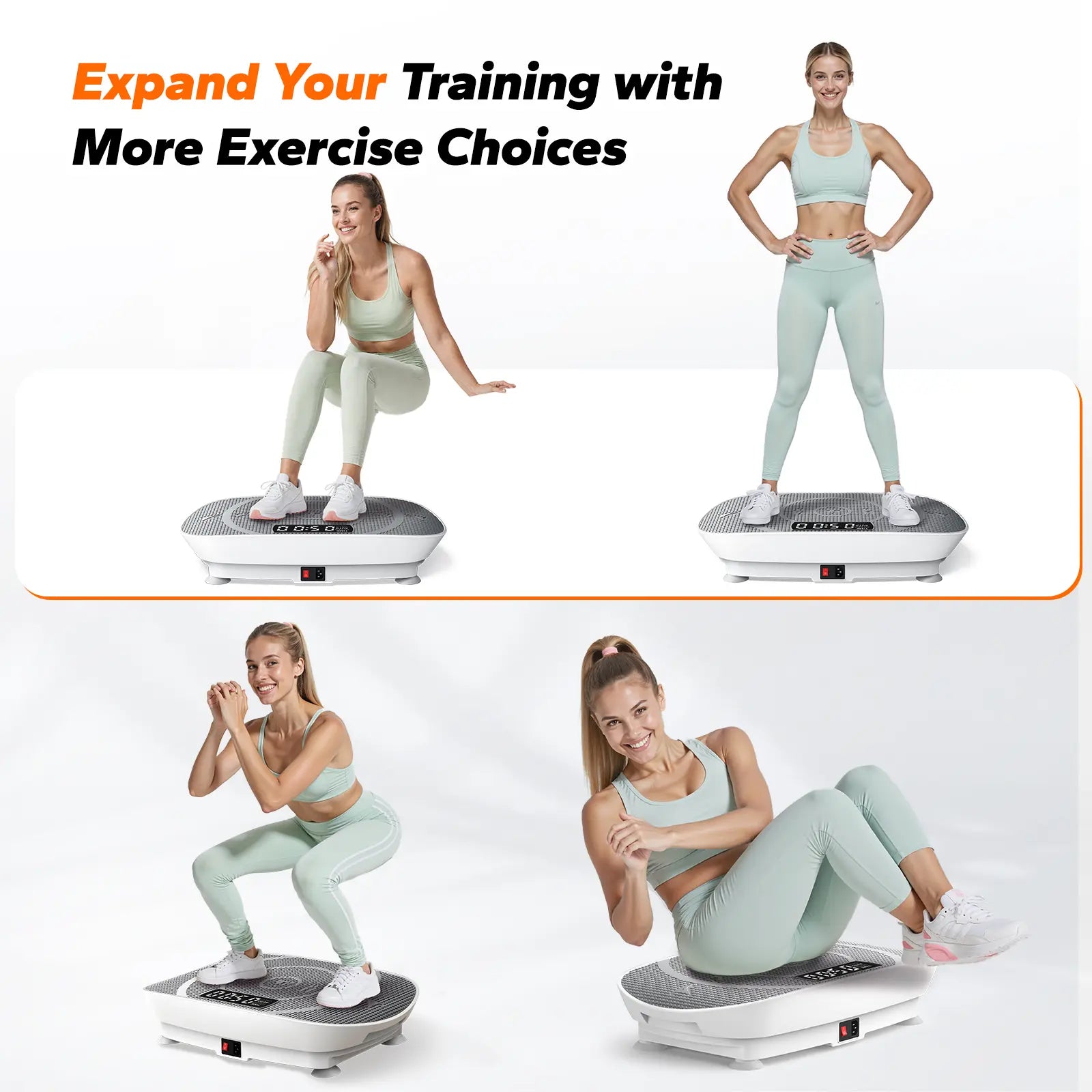 Compact Slim Vibration Plate for Lymphatic Drainage, Full Body Home Workout Machine