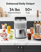 35Lbs/24H Nugget Ice Maker Countertop, Ready in 7 Mins, Self-Cleaning Pebble Ice Machine with Scoop & Basket