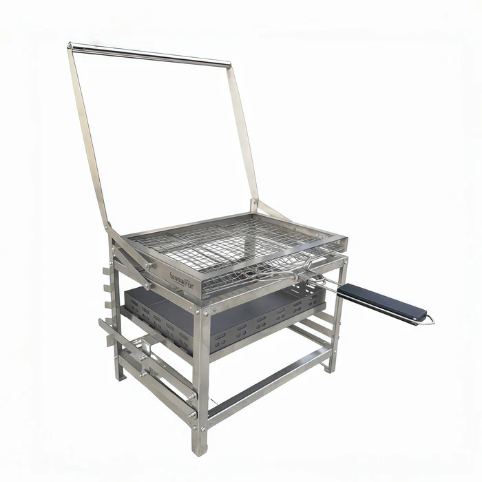 Adjustable Charcoal Rotating Grill, 360° BBQ Grill with Heat Control