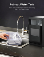 40Lbs/24H Nugget Ice Maker Countertop, Self-Cleaning Pebble Ice Machine with Ice Scoop & Basket for Home, Kitchen & Office