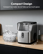 35Lbs/24H Nugget Ice Maker Countertop, Ready in 7 Mins, Self-Cleaning Pebble Ice Machine with Scoop & Basket