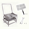Adjustable Charcoal Rotating Grill, 360° BBQ Grill with Heat Control
