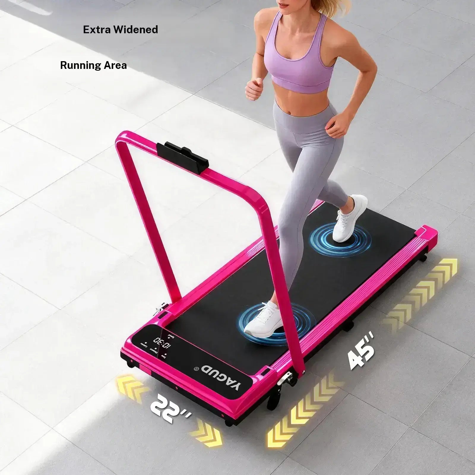 Quiet Foldable Incline Treadmill 265LBS, Shock Absorb Walking Pad with Remote & Wheels for Home
