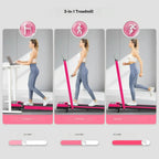 Quiet Foldable Incline Treadmill 265LBS, Shock Absorb Walking Pad with Remote & Wheels for Home