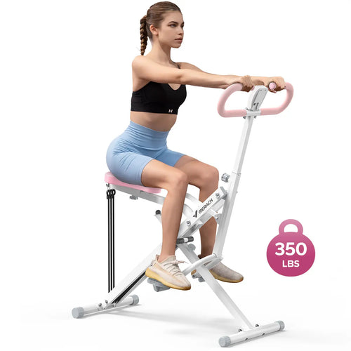 2-in-1 Squat Row Trainer with LCD, Adjustable Resistance Leg Glute Workout Machine for Women
